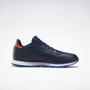 Reebok Classic Leather Turnschuhe Kinder - Navy/Rot/Weiß - DE 745-ZOT